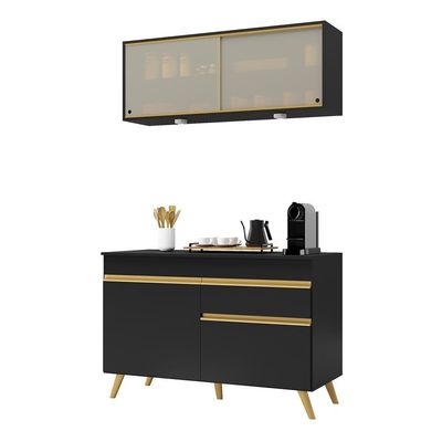 Cozinha Compacta 2 Peças Com Leds Veneza Up Multimóveis