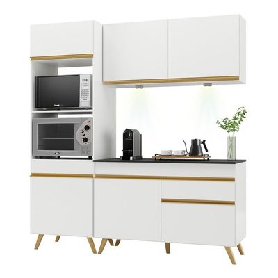 Cozinha Compacta 3 Peças Com Leds Veneza Up Multimóveis