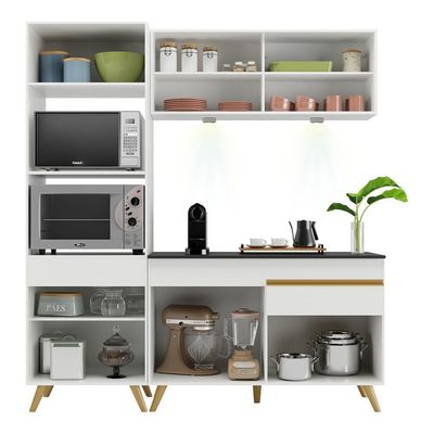 Cozinha Compacta 3 Peças Com Leds Veneza Up Multimóveis