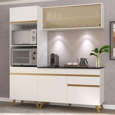 Cozinha Compacta 3 Peças Com Leds Veneza Up Multimóveis