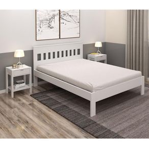 Cama De Casal Para Colchão 138 X 188 Cm Cr35011 Branca