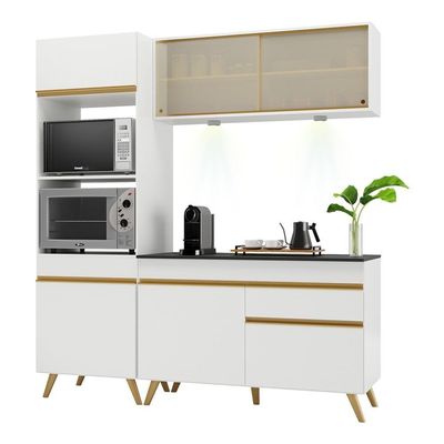 Cozinha Compacta 3 Peças Com Leds Veneza Up Multimóveis
