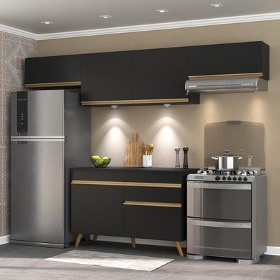 Cozinha Compacta 4 Peças Com Leds Veneza Up Multimóveis