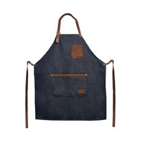 Avental Jeans e Couro Chef de Cozinha Barista Bartender 1un