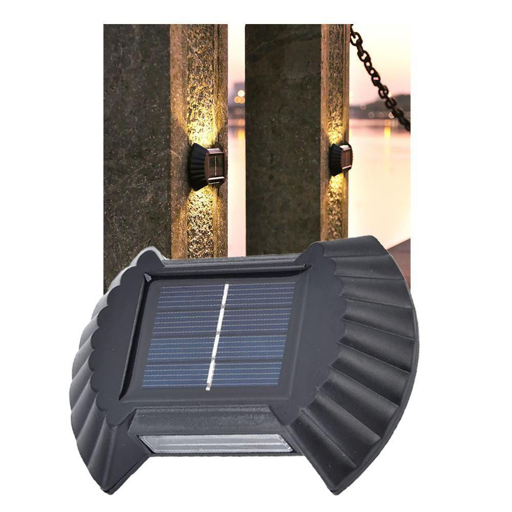 Luminaria Solar Led Parede Arandela Balizador Agua Spot Luz