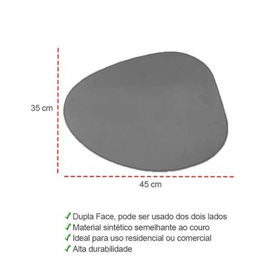 Jogo Americano Organico Dupla Face Preto Marrom Oval 1un