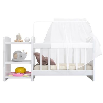 Berço Para Boneca Cristal Ursinho C02 Brinquedo Infantil Branco - Lyam Decor