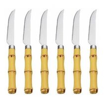 Jogo De Facas de Churrasco Inox Modelo Bambu 6 peças - Mimo