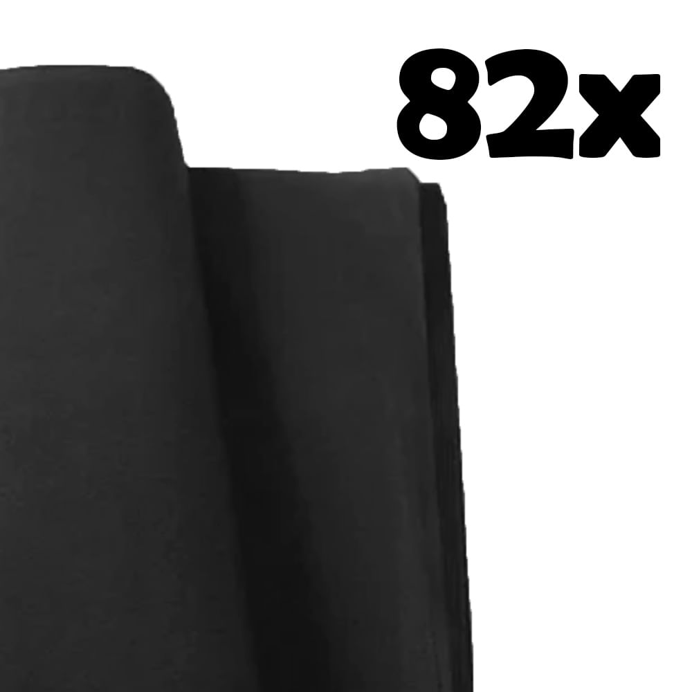 Kit 82 Folhas Papel de seda Preto 48mm x 60mm