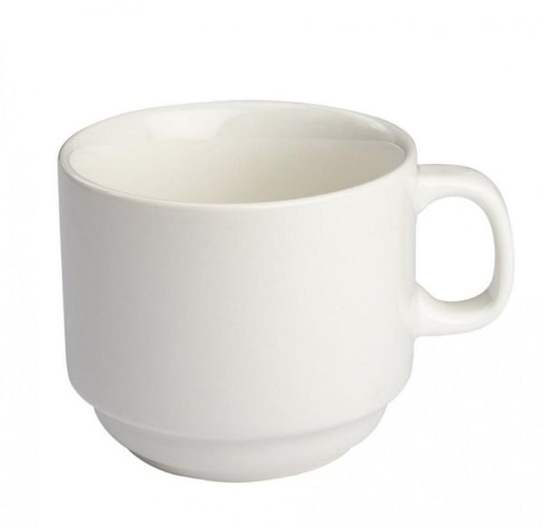 Xícara De Chá Empilhável 200 ml Porcelana Branca Bar e Hotel