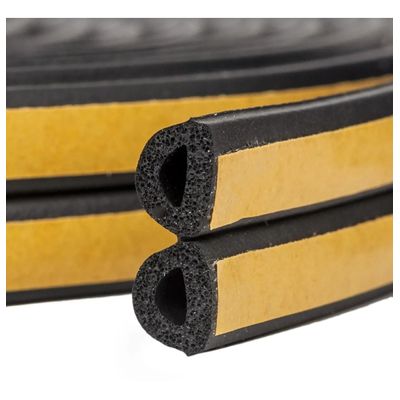 Veda Frestas Auto Adesivo Para Porta Janelas 6mm Comfort Door 6 Metros Preto