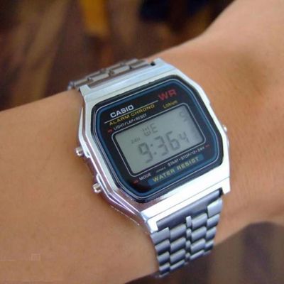 Relógio Casio Masculino Ref:A159wa-N1df Vintage Prateado