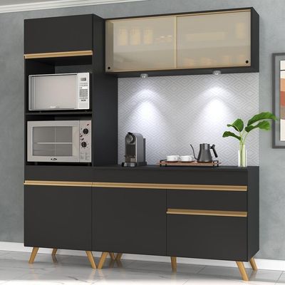 Cozinha Compacta 3 Peças Com Leds Veneza Up Multimóveis