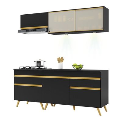 Cozinha Compacta 4 Peças Com Leds Veneza Up Multimóveis