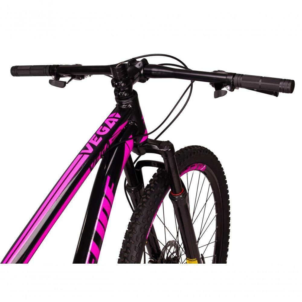 Bicicleta 29 Spaceline Vega 21V Câmbio Shimano Preto+Rosa