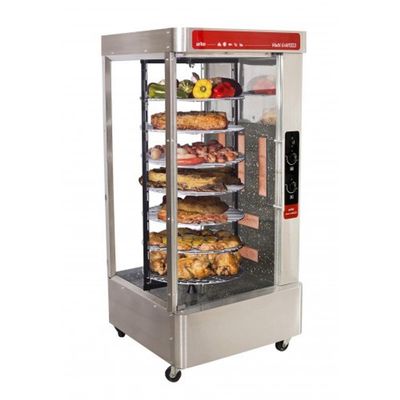 Assador Rotativo Multiuso 7 Grades 160 X 75 Cm Frango Carnes Aço Inox Multi Grill Manual - Arke Bivolt