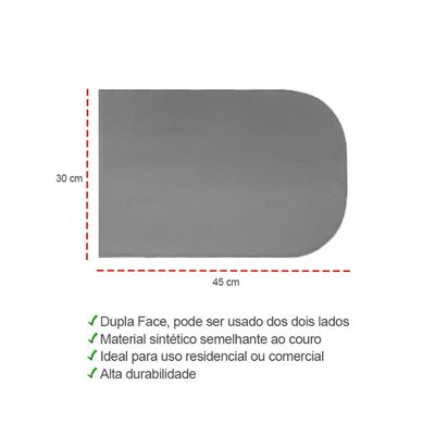 Jogo Americano Organico Reto Dupla Face Preto Marrom 2un