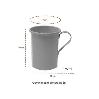 Caneca de Aluminio Vermelha Chopp Drink Capucino Retro 375ml