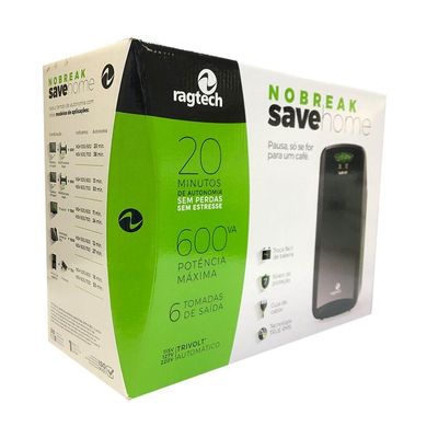 Nobreak 600Va Ragtech Home Std-Ti Entrada Trivolt Saída 115v Bivolt