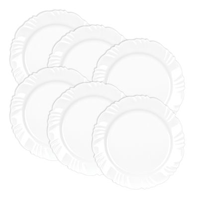 Kit 6 Pratos de Vidro Raso 25cm Duralex Pétala Opaline