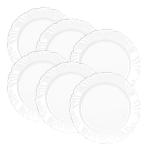 Kit 6 Pratos de Vidro Raso 25cm Duralex Pétala Opaline