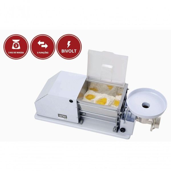 Maquina Sovadeira De Massa 5 Em 1 Multifuncional 3 Kg Sova Fácil Aço Bivolt Sf300 - Arke Bivolt