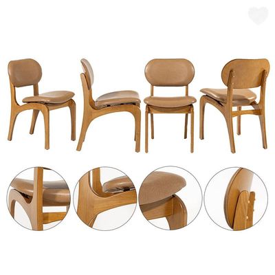 Kit 2 Cadeiras De Jantar Estofada Rafine Madeira Castanho Impermeável Marrom