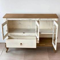 Cristaleira Madeira Maciça Com Balcão Rústico Branco Garapa D125 D113 Shop Jm