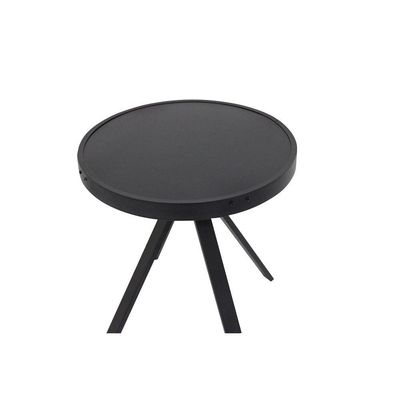 Mesinha Lateral Com Tampo Liso De Alumínio - Preto Preto