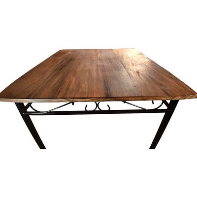 Mesa De Jantar artesanal Ferro E Madeira 4 Lugares Quadrada Tamanho 60x60cm