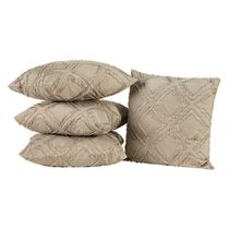 Kit 04 Almofadas Cheias Aveline 45cm X 45cm Caqui