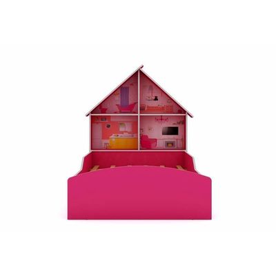 Cama Casinha Montessori Solteiro Pink Ploc Gelius