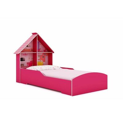 Cama Casinha Montessori Solteiro Pink Ploc Gelius