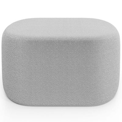 Kit 2 Puffs Decorativos Orgânico para Living Quarto 70cm Doha W01 Bouclê Cinza - Lyam Decor