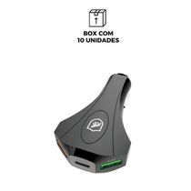 Carregador Veicular Triplo Turbo Tank no Atacado - Caixa Fechada 10 Unidades - Gshield