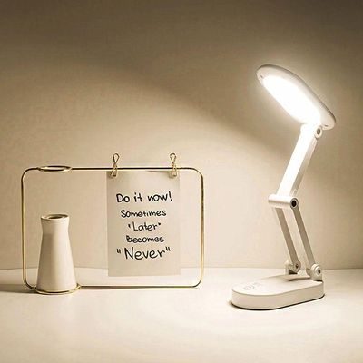 Luminária De Mesa Touch Dobrável Sem Fio Led 3 Funções