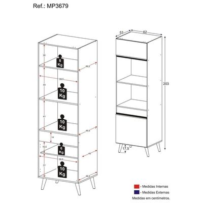 Paneleiro 2 Portas P Forno E Microondas Veneza Gw