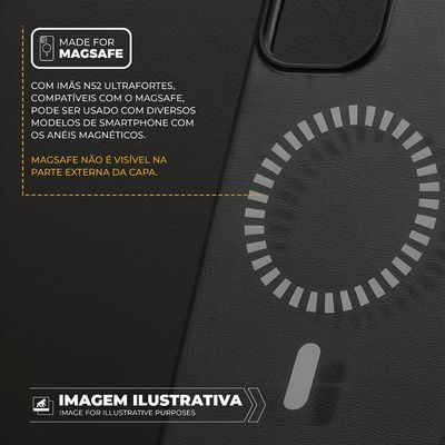 Capa para iPhone 14 Pro - Couro Dual Magsafe - Preta - Gshield