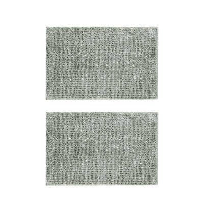 Tapete Antiderrapante Cinza Fio Prateado Banheiro 50x70 2un