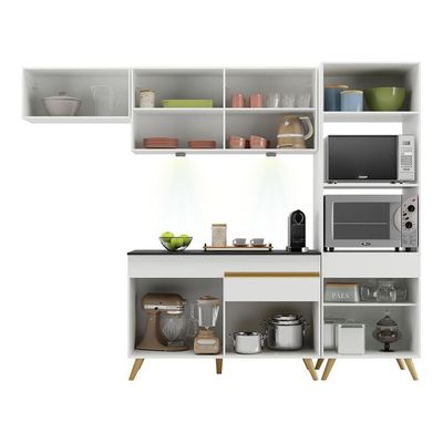 Cozinha Compacta 4 Peças Com Leds Veneza Up Multimóveis
