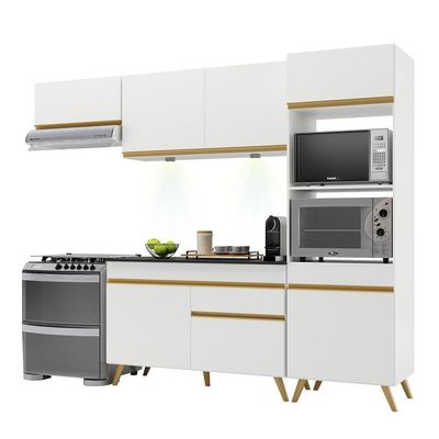Cozinha Compacta 4 Peças Com Leds Veneza Up Multimóveis