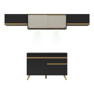 Cozinha Compacta 4 Peças Com Leds Veneza Up Multimóveis