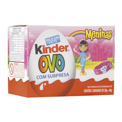 Kinder Ovo com 2 Unidades 40g Rosa