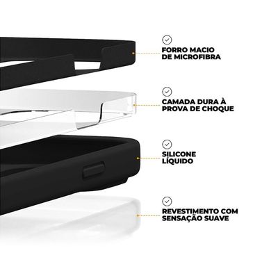 Capa para iPhone 13 Pro Max - Silicon Premium Preta - Gshield