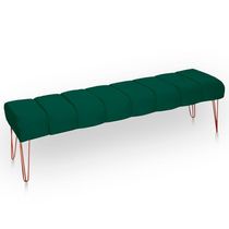 Recamier Estofada Casal Queen Luxo Veludo Cor Verde Esmeralda