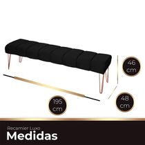 Recamier Estofada Casal King Size Luxo Veludo Preto