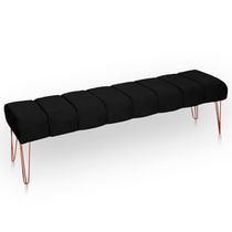Recamier Estofada Casal King Size Luxo Veludo Preto