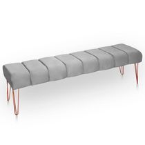 Recamier Estofada Casal King Size Luxo Veludo Cinza