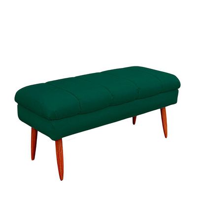 Puff Aparador Estofado Italy Decorativo Veludo Cor Verde Esmeralda