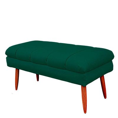 Puff Aparador Estofado Italy Decorativo Veludo Cor Verde Esmeralda